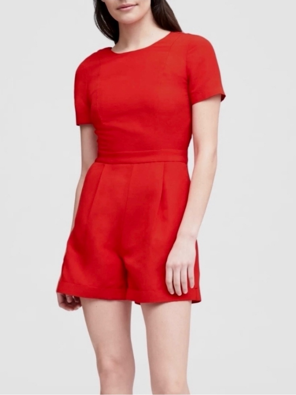 Banana Republic Linen Red Romper Size 12